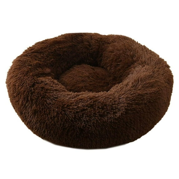 Dog Donut Bed, Calming Dog Bed for Small Dogs Comfortable Pet Bed Faux Fur Donut Cuddler, 15.6 Inches Round Fluffy for Large Dogs, Anti-Anxiety Plush, Machine Washable