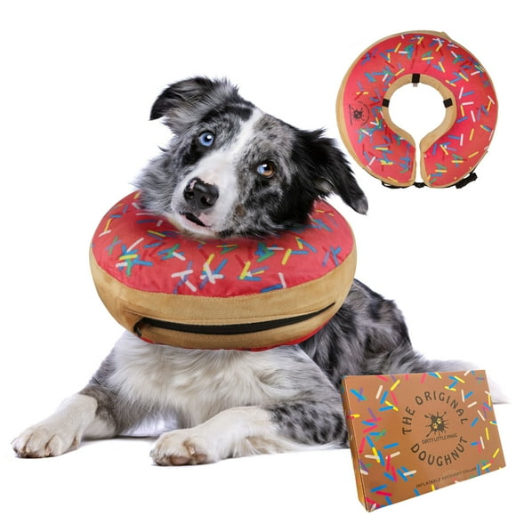 Dog Donut Collar | Great Alternative to a Traditional Dog Cone or a Soft Dog Cone Collar | Our Inflatable Dog Cone is an Excellent Cone for Dogs after Surgery | Dog Cones for Small Dogs (Pink)