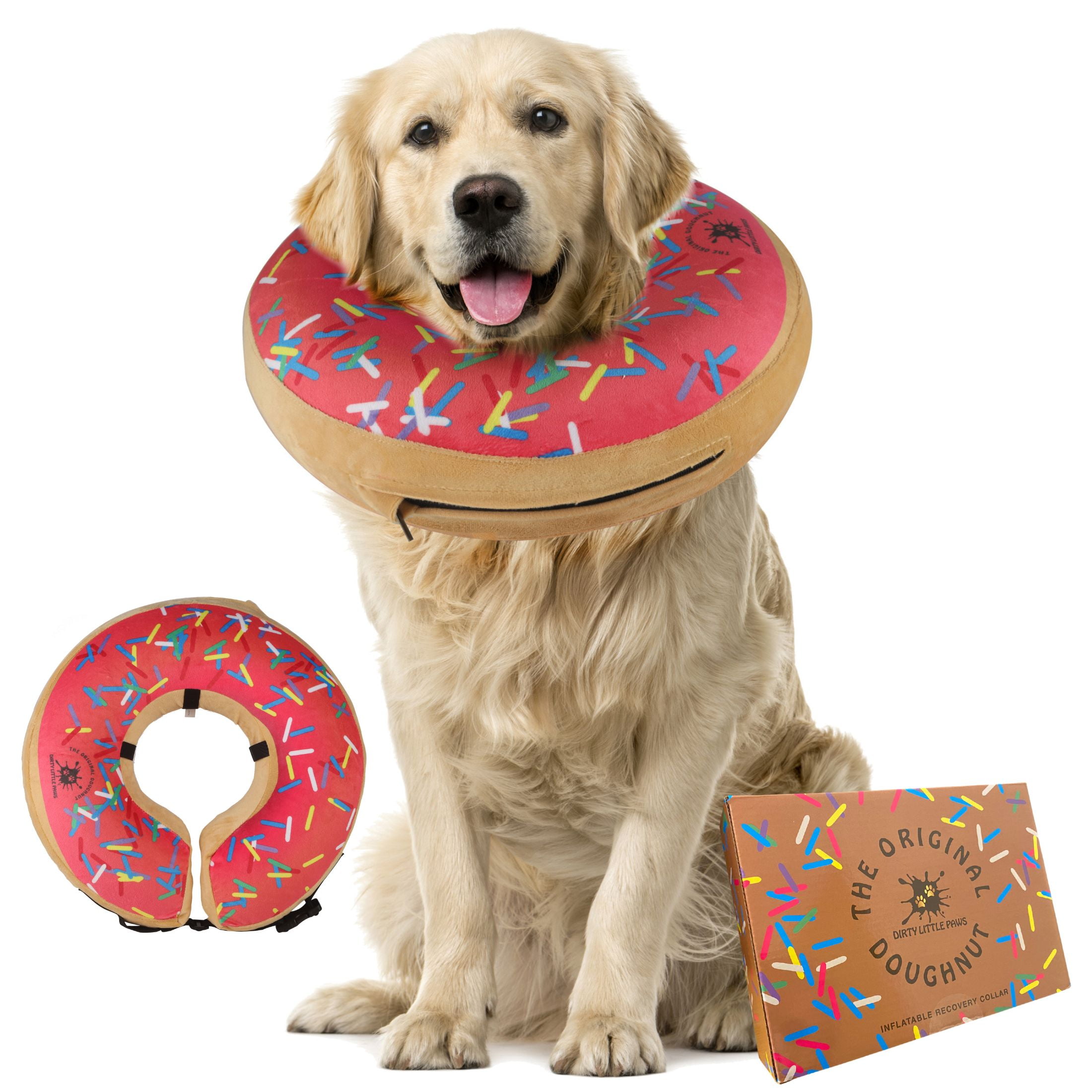 Dog Donut Collar | Great Alternative to a Traditional Dog Cone or a Soft Dog Cone Collar | Our Inflatable Dog Cone is an Excellent Cone for Dogs after Surgery | Dog Cones for Large Dogs (Pink)