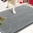 thumbnail image 1 of Dog Door Mat for Muddy Paws 30x20, Absorbs Moisture and Dirt, Absorbent Non-Slip Washable Mat, Quick Dry Chenille, Mud Mat for Dogs, Entry Indoor Door Mat for Inside Floor, Grey, 1 of 7
