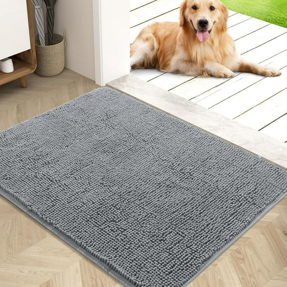 Dog Door Mat for Muddy Paws, Absorbs Moisture and Dirt, Non-Slip Washable Mat, Quick Dry Microfiber, Mud Mat for Dogs, Entry Indoor Door Mat for Inside Floor