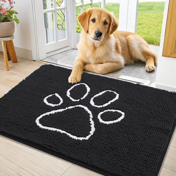 Dog Door Mats for Muddy Rug, Microfiber Quick Dry Chenille Entryway Rug, Non-Slip Absorbent Chenille Indoor Doormats，Machine Washable Pet Rug