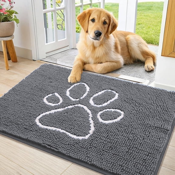 Dog Door Mats for Muddy Rug, Microfiber Quick Dry Chenille Entryway Rug, Non-Slip Absorbent Chenille Indoor Doormats,Machine Washable Pet Rug