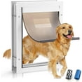 thumbnail image 1 of Dog Door, Pet Door, Inner Frame for Large Dog and Pets, Easy to Install, 2-Way Locks, Durable Frame Doggy Door for Door, Screen & Wall, White Doggie Door (Large, Aluminum-White), 1 of 14