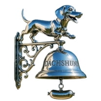 Dog Doorbell, Silver Sausage Dog Welcome Doorbell, Vintage Cast Iron Bell Door Ring Hanging Ornament Shopkeepers Bell for Doors Opening Porch Front Door 1PC