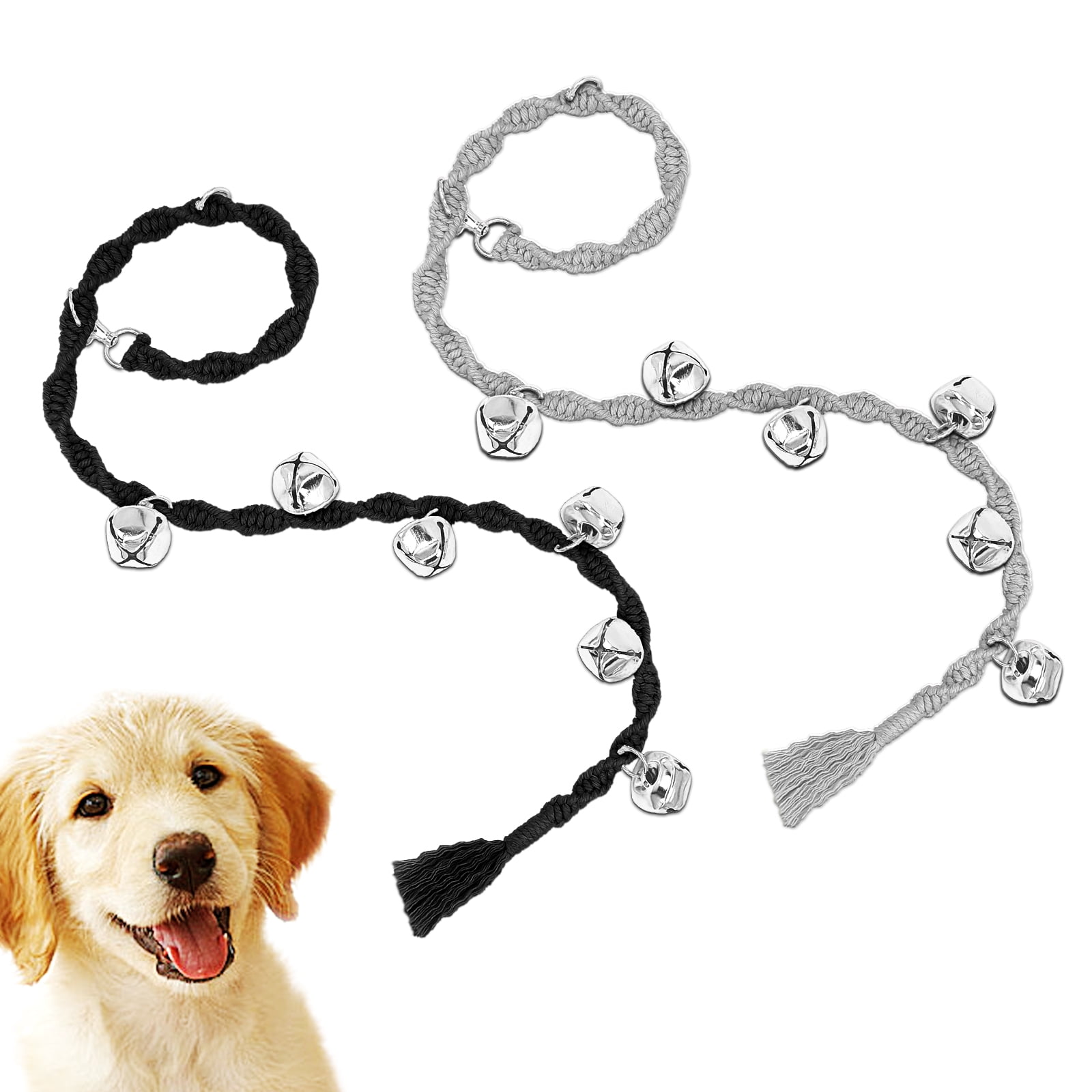 Dog Doorbells for Potty Training, Handmade Hanging Dog Bell for Door