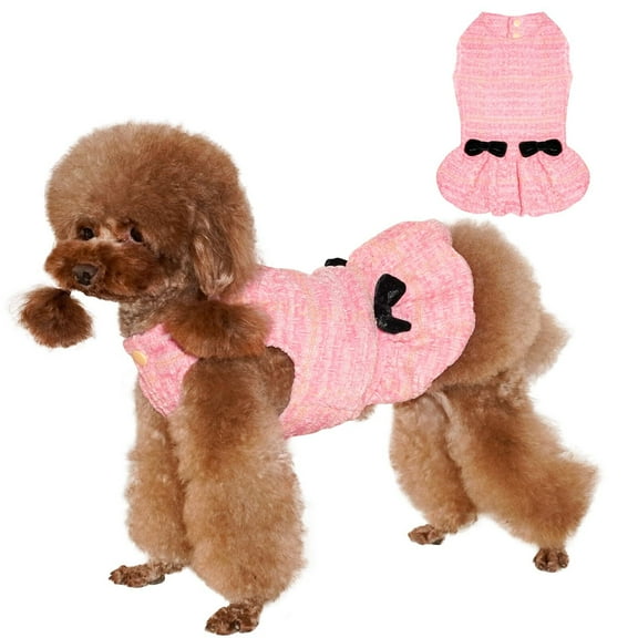 Dog Dress, Birthday Puppy Outfit, Doggy Easter Dresses for Small Medium Dog, Princess Pet Skirt, Pink, L