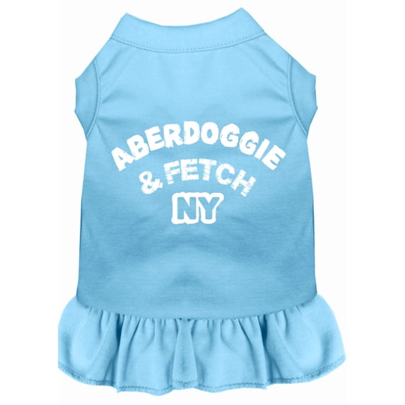 Dog Dress, Dog Dress, Screen Printed, "Aberdoggie Fetch NY"
