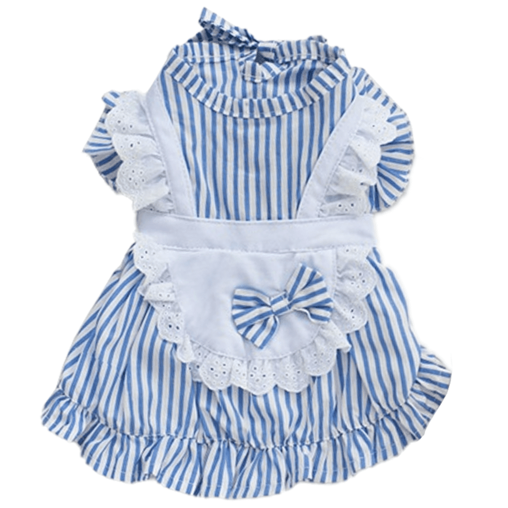 Dog Dress Girl Puppy Clothes for Small Medium Dog Outfit Cat Apparel Pet Dresses for Dogs-Blue-XL
