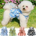 thumbnail image 1 of Dog Dress Harness Vest with Leash, No Pull Cat Pet Floral Harness Leash Set, Cute Puppy Fruit Outfit Clothes with Bow, Mesh Princess Costume for Outdoor Walking, 1 of 8