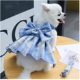 thumbnail image 1 of Dog Dress Harnesses For Small Dogs Girl Puppy Cat Bunny Rabbit Clothes Outfit Plaid Pet Cat Apparel Bow Doggy Dresses With Leash Set For Chihuahua, 1 of 5