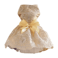 thumbnail image 1 of Dog Dress for Medium Dog Girl: Cute Puppy Clothes Princess Tutu Dress with Bowknot Summer Sleeveless Sequin Dog Dresses for Doggie Birthday Wedding Parties Apparel - Champagne, 1 of 5