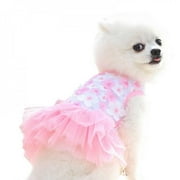 Dog Dress Pet Princess Dress Sweet Puppy Dresses Summer Pet Floral Gauze Dog Vest Apparel For Dogs And Cats