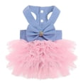 thumbnail image 1 of Dog Dress Stylish Puppy Princess Dress Spring Pet Clothing Apparel Cute Fluffy Skirt with Bowknot for Small Dogs Daily Wear Home Party for Teddy Chihuahua Poodle Maltese(L,Blue), 1 of 8