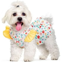 Dog Dress Summer for Small Dogs Cats Girl Cute Floral Puppy Harness Dresses with D Ring Pet Dog Princess Birthday Dress Female Doggie