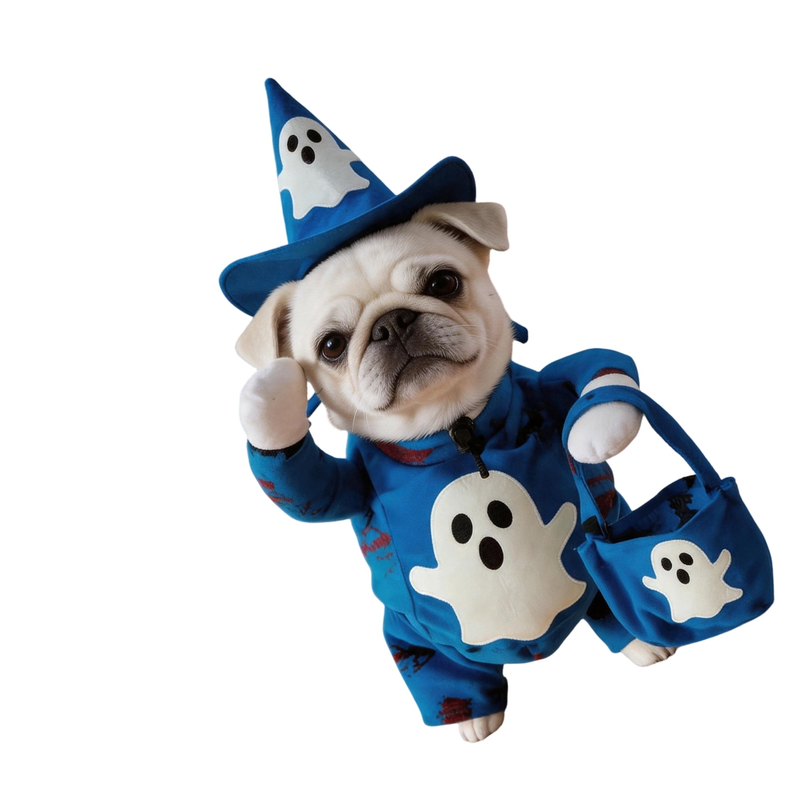 Dog Dress Up Costume for Halloween, Glow Pet Outfit Set with Pointed