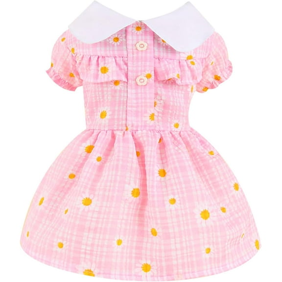 Dog Dress for Small Dogs Daisy Floral Girl Puppy Dress Breathable Cute Princess Doggie Dresses Spring Summer Pet Cat Rabbit Clothes