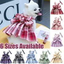 Vorkoi Dog Dress with Leash Set, Soft & Comfy Pet Vest Harness with Bow Design for Small Dogs and Cats Rabbit