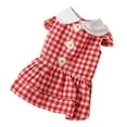 thumbnail image 1 of Dog Dresses Puppy Cute Chrysanthemum Decoratived Plaid Princess Skirt, 1 of 7