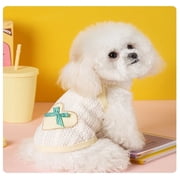 Dog Dresses, Puppy Princess Dresses with Sweet Bowknot, Cute Dog Clothes for Small Dogs Girl for Spring Summer,Yellow S