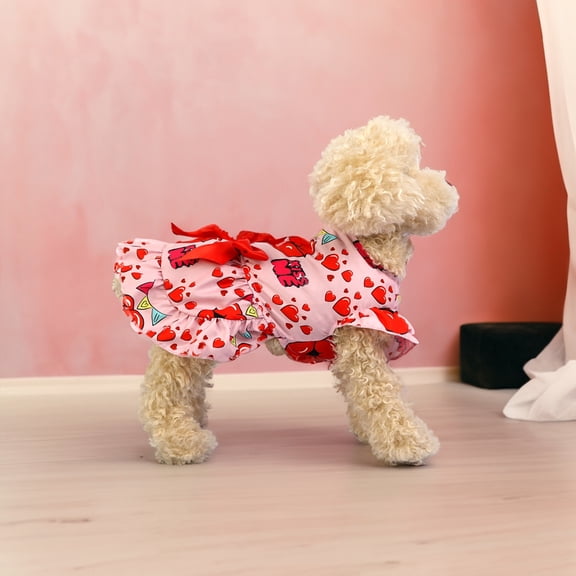 Dog Dresses Small Dogs Clothes Girls Outfit for Pets Puppy Dresses Floral Summer Cute Female Cat Dress B L