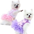 thumbnail image 1 of Dog Dresses for Small Dogs, Cute Puppy Tutu Princess Pet Apparel _ #04 _ Purple _ S 14"x10", 1 of 6