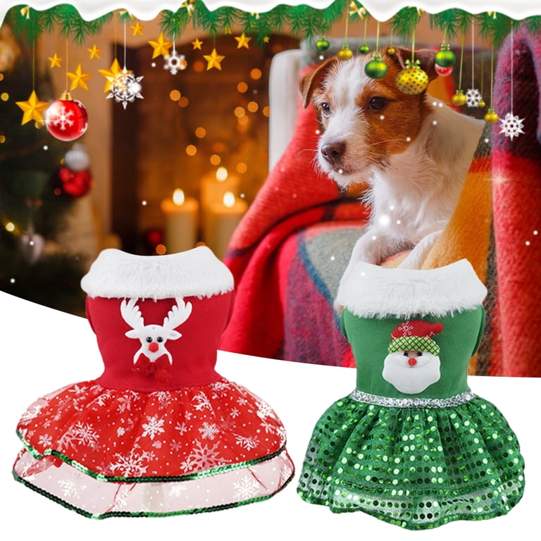 Dog Dresses for Small Medium Dogs Cat Girl Pet Christmas Costumes