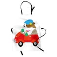 thumbnail image 1 of Dog Driver Apron Puppy Wearing A Driving Cap with Flower in Car Companion Humor Joke Cartoon, Unisex Kitchen Bib Apron with Adjustable Neck for Cooking Baking Gardening, Multicolor, by Ambesonne, 1 of 3