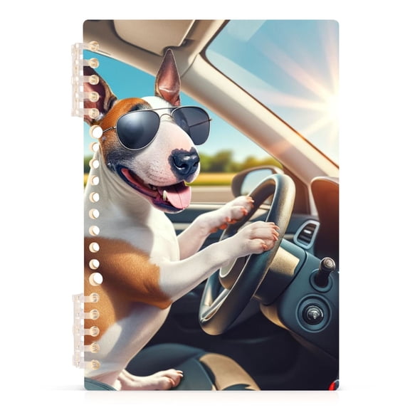 Dog Driving Car Spiral Journal Notebook College Ruled Notebook 8.3" x 5.7" A5 Lined Thick Paper Page