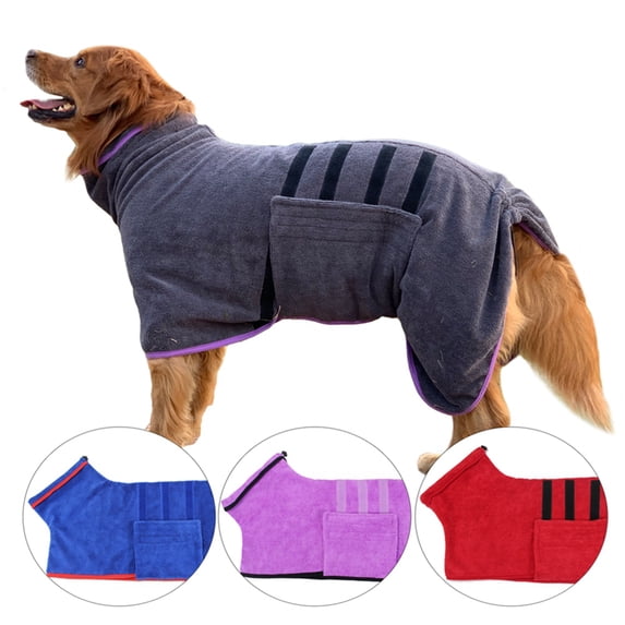 Dog Drying Coat Strong water absorption Machine washable Can adjust neck circumference size Close fitting pets