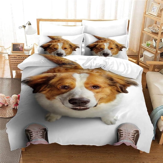 Dog Duvet Cover Set,Bedding Set for Kids and Adult, Home Decor,Twin Size