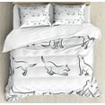 thumbnail image 1 of Ambesonne White Black Duvet Cover Sets, Digital Puppy Dog, 2-King, White Black, 1 of 7