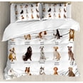 thumbnail image 1 of Dog Duvet Cover Set King Size, A Group of Different Puppy Breeds Family Type Species Dalmatian Husky Bulldog Image Print, Decorative 3 Piece Bedding Set with 2 Pillow Shams, Multi, by Ambesonne, 1 of 3