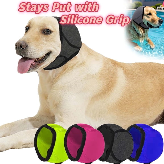 Dog Ear Covers for Bath, Swimming & Grooming Water Resistant Dogs Shower Cap Reusable Dog Ear Protection for Noise, Blow Drying Adjustable Ear Wraps for Dogs Bathing Supplies