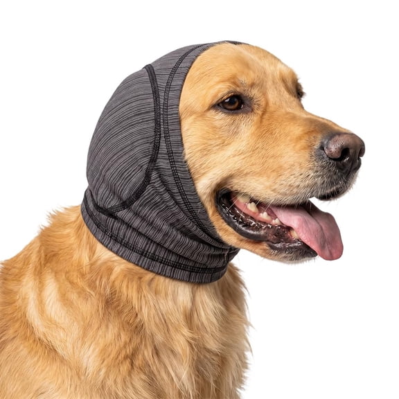 Dog Ear Muffs Calming Hood for Noise Protection, Grooming, Bathing and Travel, Gray