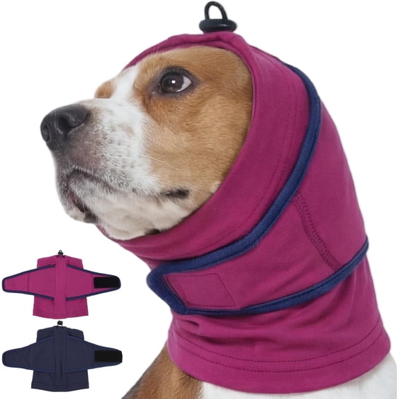 Dog Ear Muffs For Fireworks & Thunderstorm, Soft Dog Ear Covers For Bath Grooming, Head Wrap For Ear Hematoma for Vet Visit, Adjustable Quiet Ears for Dogs Noise Protection for Vacuum
