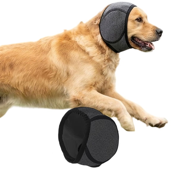 Dog Ear Muffs, Noise Cancelling Ear Wrap, Adjustable Comfortable Calming Hoodie for Dogs, Ideal for Grooming, Bathing & Swimming