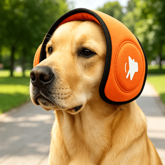 Dog Ear Muffs Noise Protection - Dog Noise Cancelling Ear Muffs, Noise Cancelling; Calming, Easy-Wearing Washable; Multi-Scenes (Fireworks, Thunder, Travel) Orange L