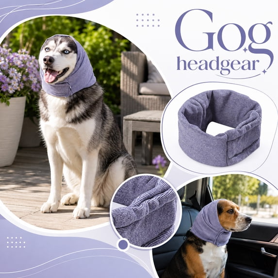Dog Ear Muffs Noise Protection Ear Muffs for Dogs Soft Breathable Warm Noise Cancelling Ear Covers for Dogs for Fireworks Thunder Events Dark Purple 1 Pack