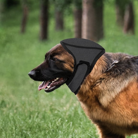 Dog Ear Muffs, No Shake Ear Wrap for Hematoma, Bathing, Drying & Noise Protection Anxiety Relief, Elastic Waterproof Ear Protector with Calming Design