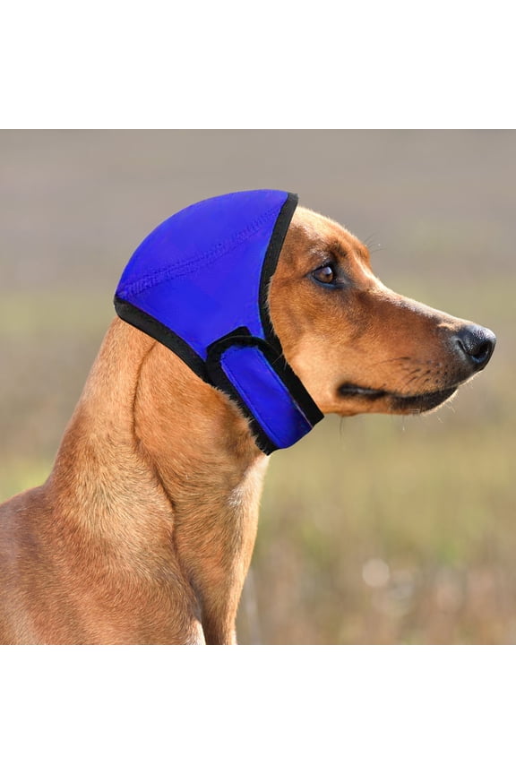 Dog Ear Muffs, No Shake Ear Wrap for Hematoma, Bathing, Drying & Noise Protection Anxiety Relief, Elastic Waterproof Ear Protector with Calming Design