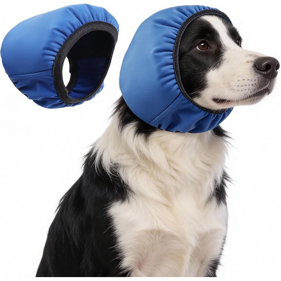 Dog Ear Muffs No Shake Ear Wraps for Dogs Hematoma Healing, Doggy Calm Hoodie Ear Covers for Stress Anxiety Relief,Dog Noise Protection Ear Wrap Head Cover for Firework Thunders Grooming Bath,S