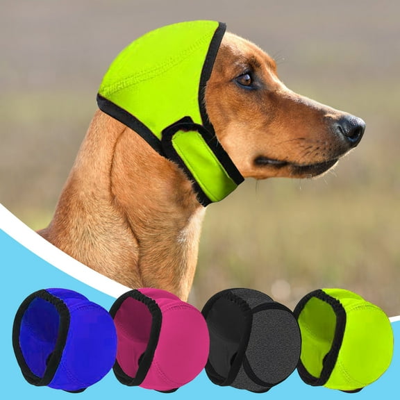 Dog Ear Protection Cap for Bath and Grooming, Waterproof Calming Ear Cover for Large Dogs, Swimming or Shower Use, Soft and Comfortable Fit, UKHBMC | Blue