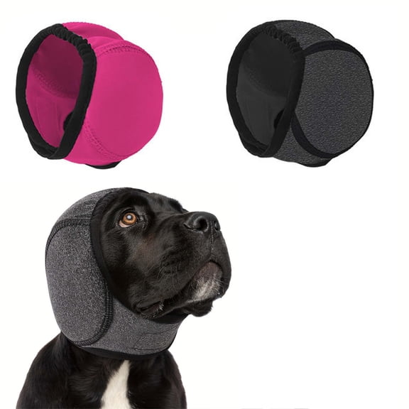 Dog Ear Protectors for Noise Anxiety 1PC， Adjustable Muffs for Small Breeds Soft Breathable Fabric Shields Sensitive Ears During Travel and Grooming(Dark Gray)