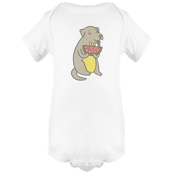 Dog Eating Waterme Bodysuit Infant -Image by Shutterstock, Newborn