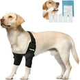 Dog Elbow Protector + [5 Dog Teeth Cleaning Wipes] Dog Shoulder Brace. Hygroma Elbow Pads for