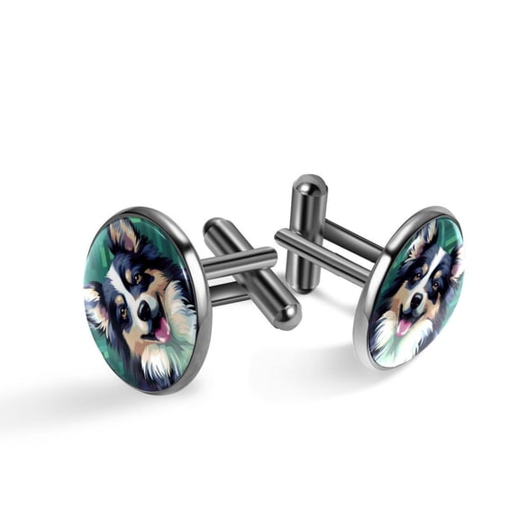 Dog Elegant Cufflink Set for Dress Shirts, Men's Cufflinks, Stainless Steel Cuff Link for Formal Occasions