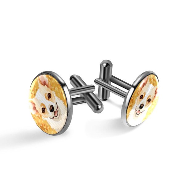 Dog Elegant Stainless Steel Cufflinks Set for Men | Suitable for Formal Attire | for Work or Evening Events