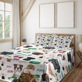 thumbnail image 1 of Ambesonne Dog Emoji Fitted & Top Sheet Set with Shams, Cartoon Puppy Animals Art, White and Multicolor, 1 of 5