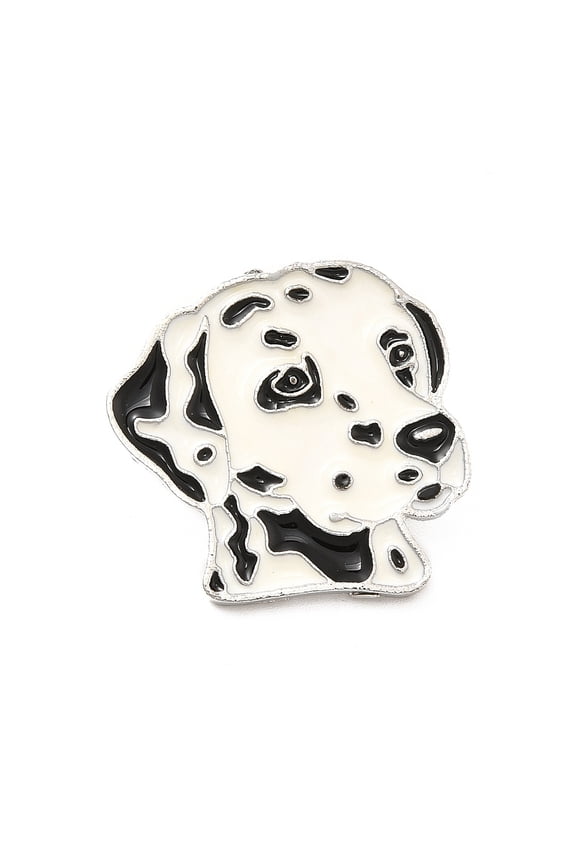 Dog Enamel Pin with Brass Butterfly Clutches Alloy Badge for Backpack Clothing Dalmatian Pattern 23x25x10mm Pin: 1.1mm Alloy+Enamel